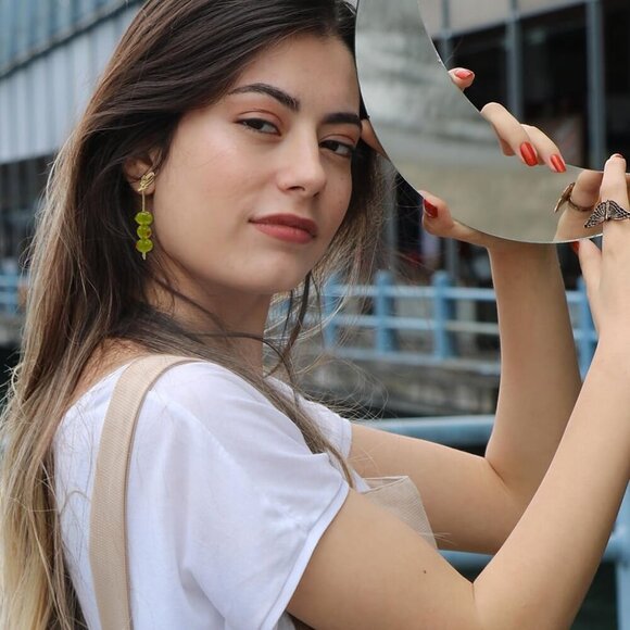 Dangle Olive Earrings Gold Plated Zinc Watermelon Cherry Earrings for Women - Picture 4 of 6